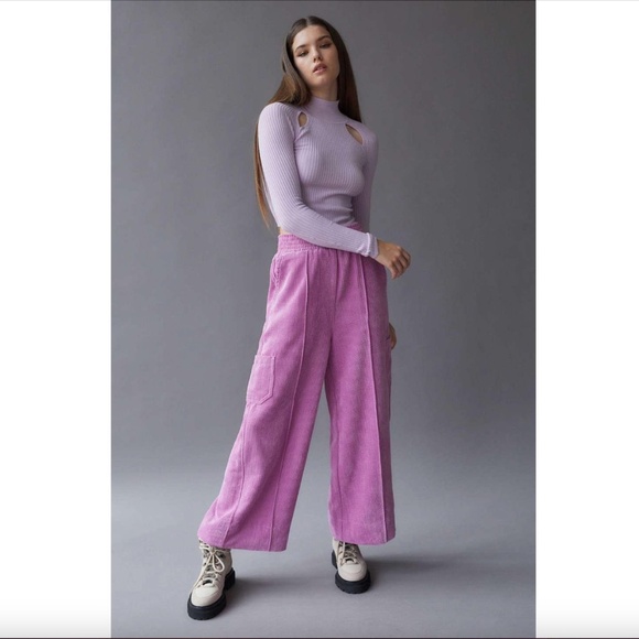 NWT UO Drapey Corduroy Wide Leg Pants - Picture 1 of 9